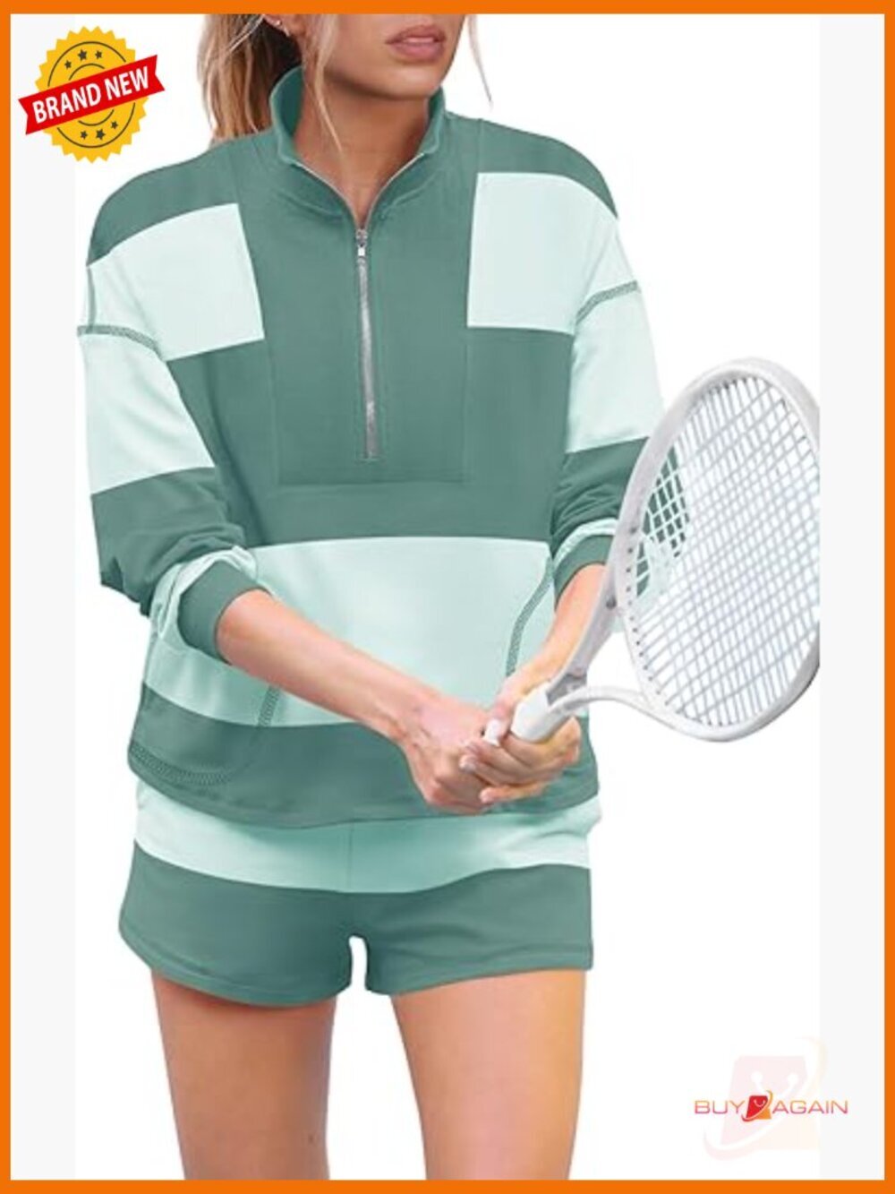 Striped Oversized Lounge Set with Pockets - 2 Piece